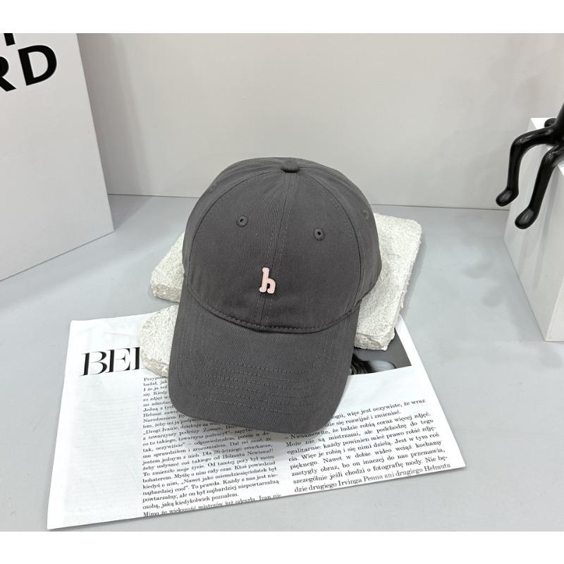 Baseball cap, hand-sewn hardware h letter soft top cotton cloth, thin sunshade, sunscreen cap, women's model
