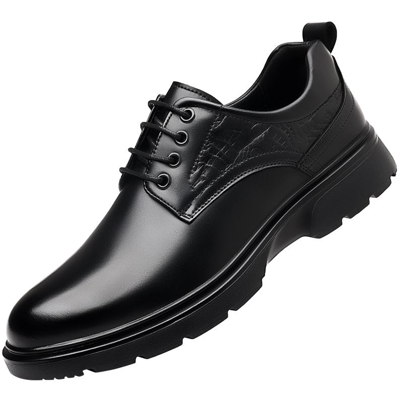 Fashion Luxury Men's Leather Shoes Elegant Gentleman Style Work and Office Outdoor Adult Fashion Street Plus Size Suit shoesBlack