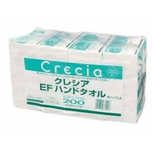 Nippon Paper Crecia EF Hand Paper Towels, Commercial Pack, 200 Pairs (2-Ply) x 16 Packs