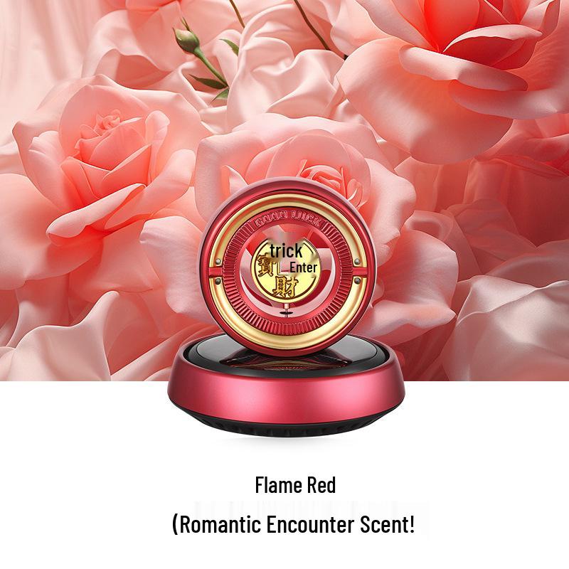 Solar Gold Coin Rotating Car Air Freshener: Long-Lasting Light Fragrance & Odor Removal Ornament