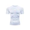 Men's White Fox Head Print Compression T-Shirt, Quick Dry Breathable Gym Workout & Sports Training Top