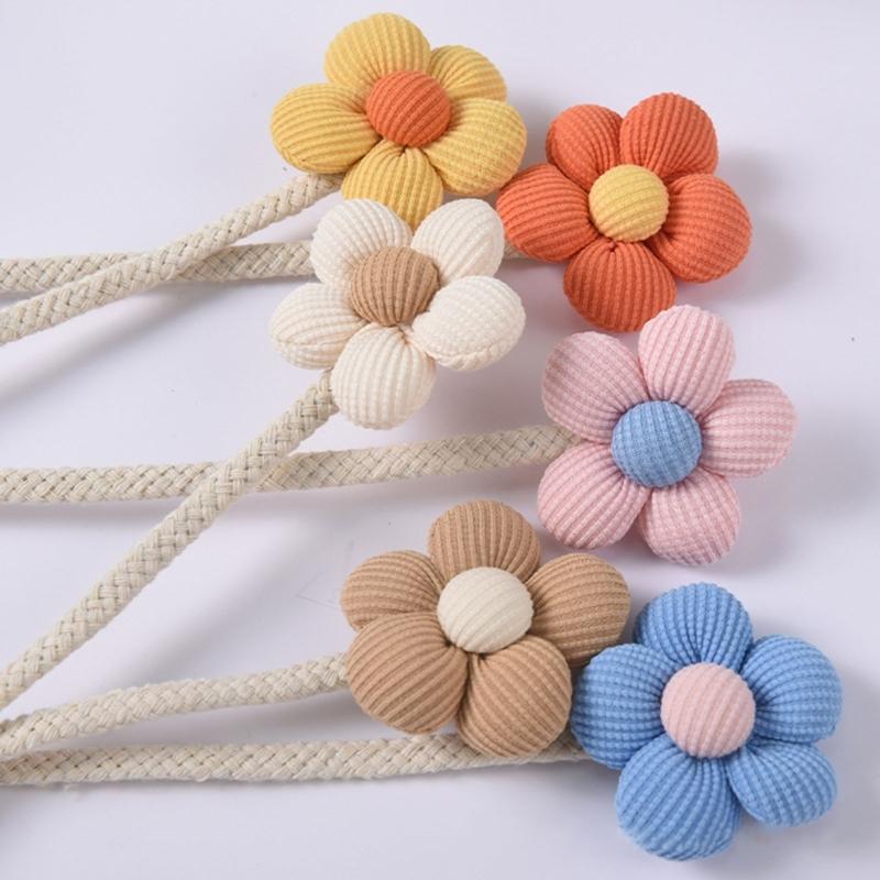 4 Pièces Embrasses de Rideaux à Fleurs Colorées Corde Métallique Supports de Rideaux de Fenêtre Retenues Clips pour Décoration de Maison Chambre