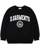 UNION GARMENTS [Fleece-Lined] Emblem Logo Oversized Sweatshirt Black