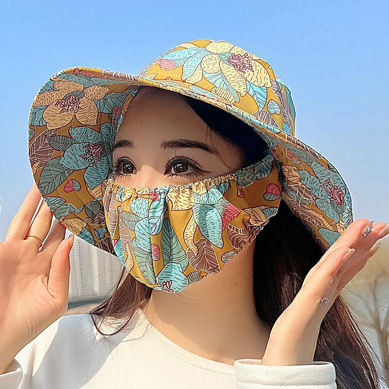 1 Piece Four Seasons Dust Mask Hat Sunscreen Hat Unisex Bucket Hat Agricultural Work Hat Gift With Mask Wide Brim Fisherman Hat
