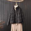 2024 Women's Petite Korean Style Lightweight White Duck Down Jacket with Stand Collar