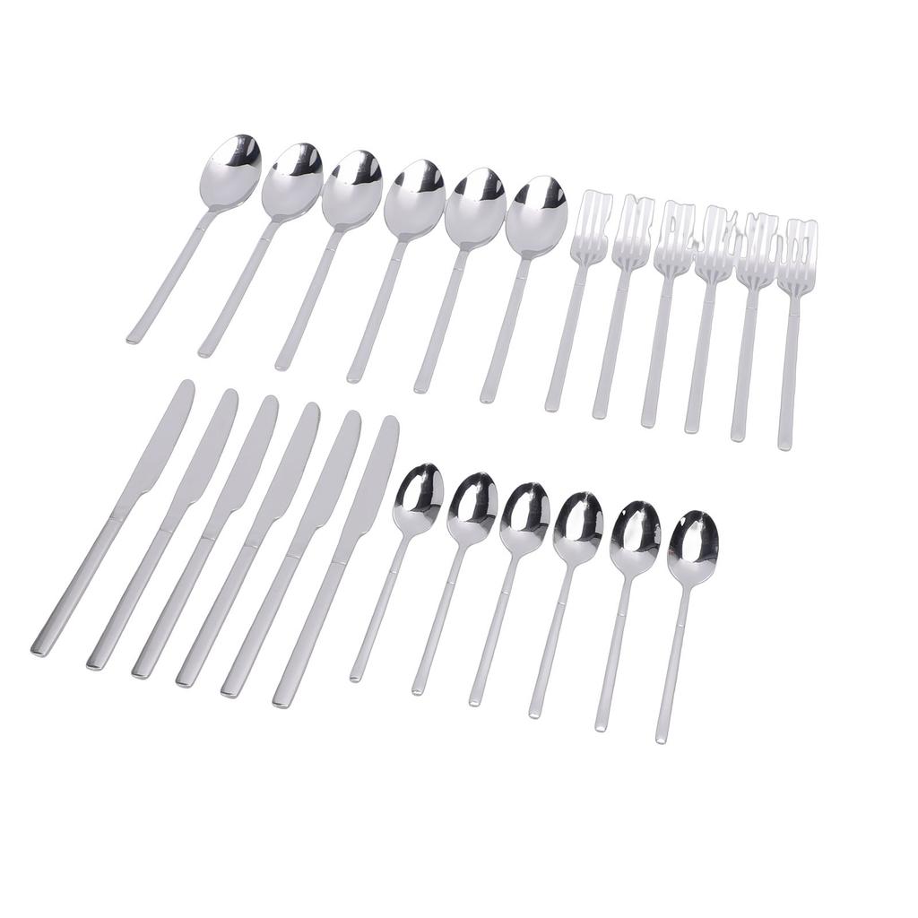 Silverware Set Stainless Steel Mirror Polished Spoons Forks Cutlery Utensil Set for Home Kitchen Dishwasher Safe Silver