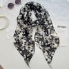 Zhang Ruonan'S Same Korean Black Polka Dot Silk Scarf, High-End Neck Accessories, Multi-Functional Versatile Shirt Decoration
