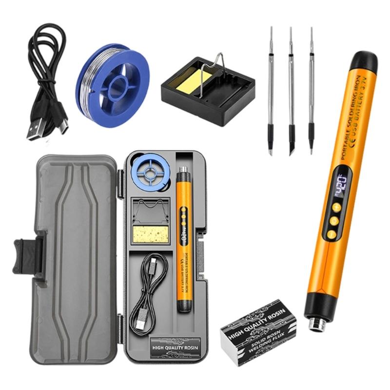 Soldering Iron Set 200°C - 450°C Adjustable Temperature Solder Set Electronics Welding Tool for Phone Repair