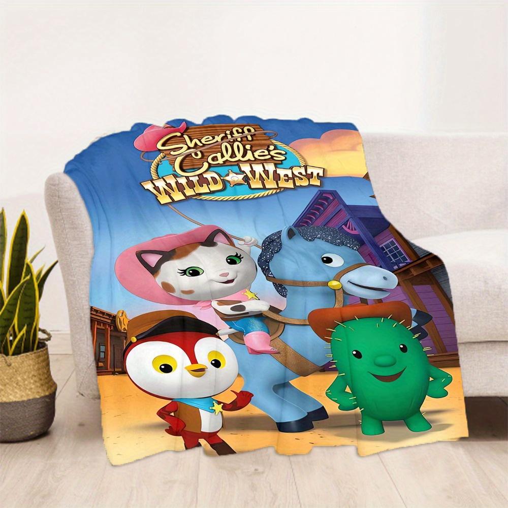 1pc, Sheriff Callie's Wild West Blanket Cartoon Throw for Outdoor Blankets, Gift Idea, All Seasons Use, Camping, Car Blankets