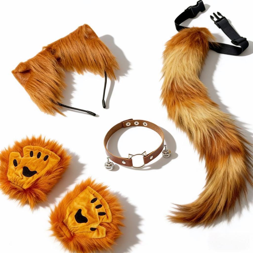 New Halloween-style fox mask for masquerade balls, featuring a half-face fox demon cat mask and a fox tail accessory