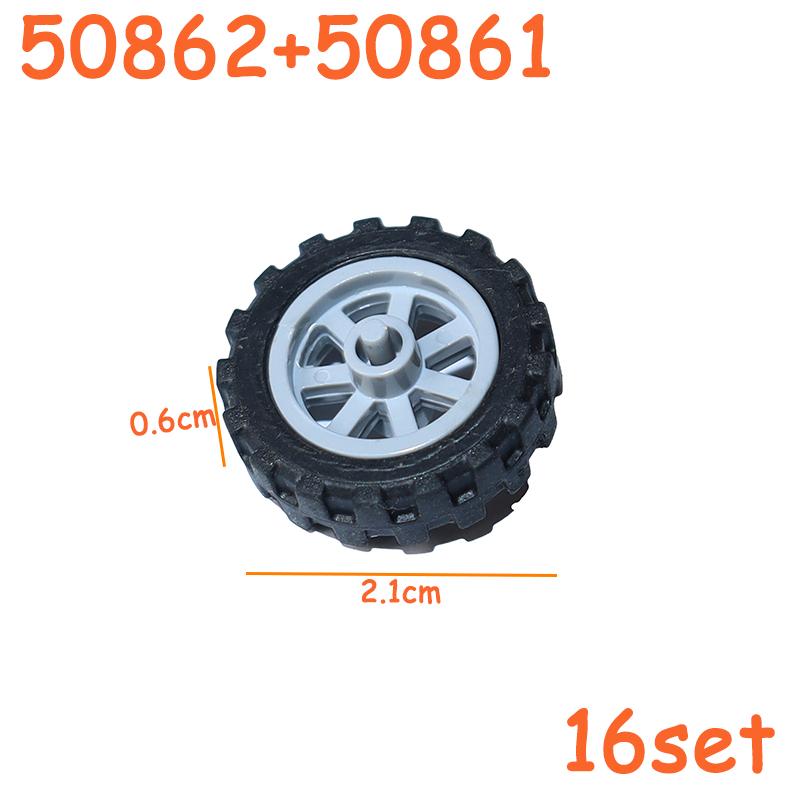Tire Wheel Cross Hole Set Car Truck Wheels Hub Technical Bricks MOC Motorcycle Tyre & Rim Construction Building Blocks