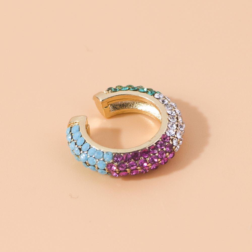 Colorful Geometric Chic Rhinestone Earrings Alloy Plated Fashion Accessories