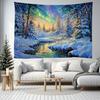 Vánoční gobelín, Nástěnná dekorace se sněžnou krajinou pro párty, festival, ložnici, kancelář, obývací pokoj, domácí dekorace, nástěnná dekorace