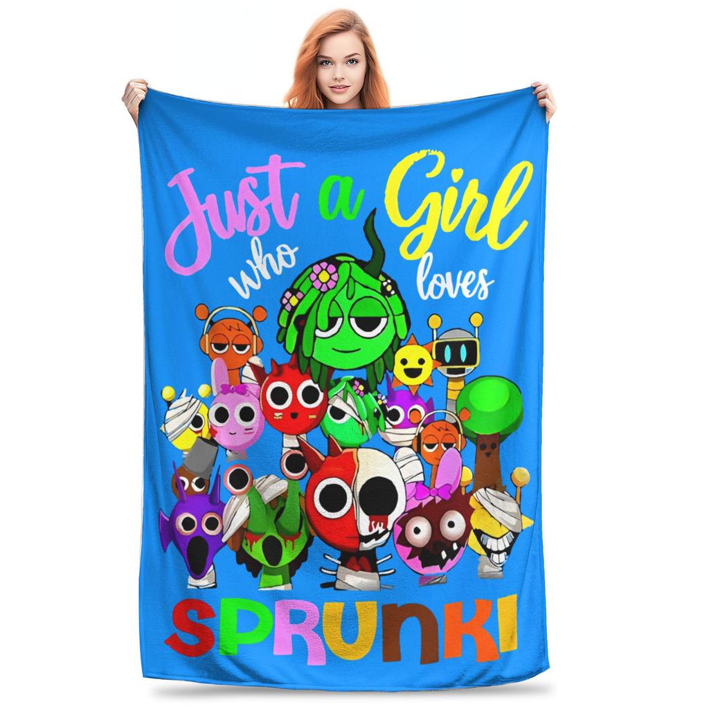 Game Sprunki Incredibox  Blanket  Flannel Funny Warm Throw Blanket for Bed Sofa Summer
