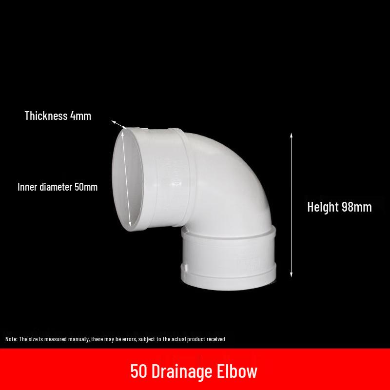 LANGZHIWEN PVC 90-Degree Drain Elbow (DN50, 10-Pack)