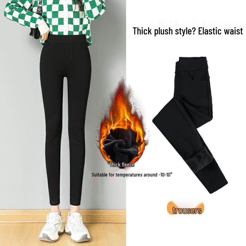 Dicke Baumwoll-Leggings mit Fleece-Futter für Damen – Perfekt für Herbst/Winter, Große Größen erhältlich, Schlankmachender Schnitt, Bequem und Warm