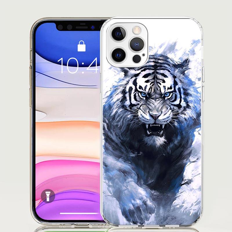 Ferocious Tiger Animal Case Phone Cover for Apple Iphone 16 15 14 13 12 Mini 11 Pro Max 16E X XS XR 7 Plus 8 + SE 2020 Trend Fun