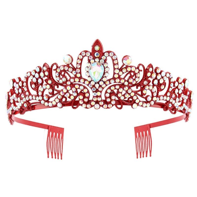 Fashionable 2pcs Rhinestones Tiaras Headband and Sash Hairpiece Hair Accesories for Women’s Birthday Party Accessories