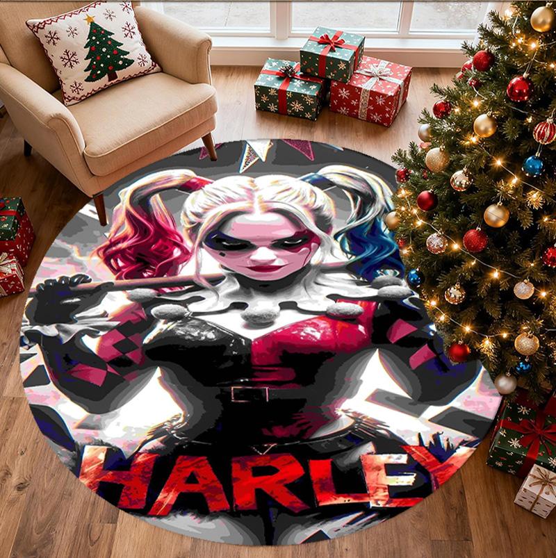 Superhero Pattern Round Rug, Indoor/Outdoor Mat, for Picnic, Gameroom, Bedroom, Office, Living Room, Home Decor Carpet, Birthday Gift