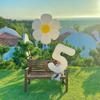 White Daisy Flower Balloons Multi Size Sunflower Foil Balloon Plumeria Helium Ball for Birthday Wedding Party Decor Baby Shower