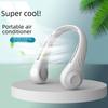 Portable Hanging Neck Fan Usb Rechargeable Brushless Motor White Low Noise
