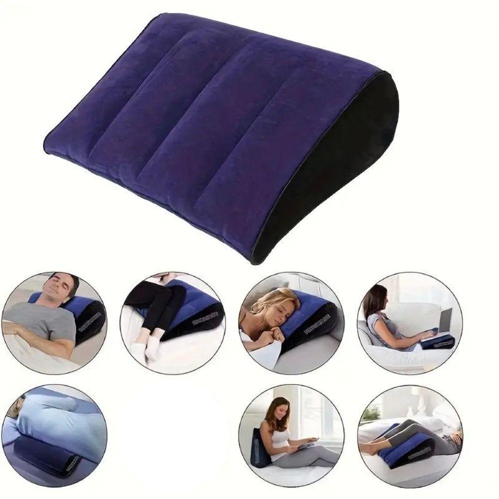 1PC New PVC Silicone Pillow Triangle Inflatable Magic Cushion Blue+Black Soft Triangle Pad Love Position