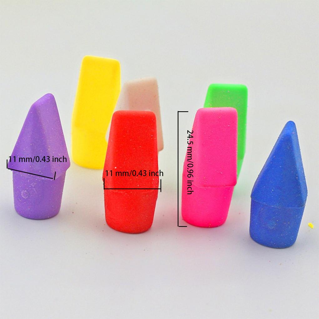 120 Pieces Color Random Universal Torch Head Pencil Erasers Erasing Too Replacement Pen Caps Stationery Accessories
