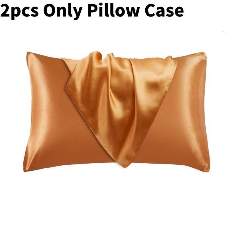 Luxurious Solid Color Satin Pillow Cases Set High Quality Soft Hypoallergenic Fabric