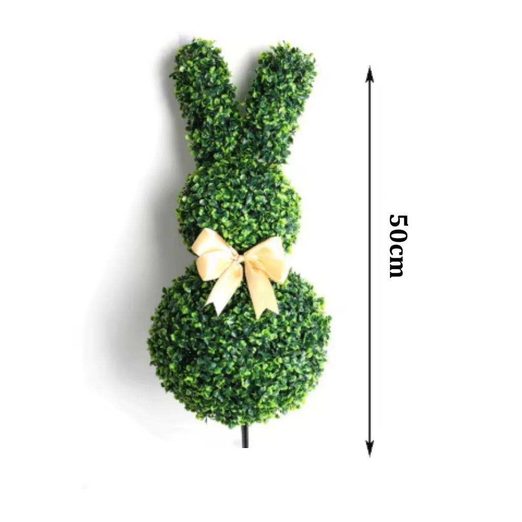 Easter Bunny Topiary Tree Artificial Green Rabbit Plant Garden Stake Outdoor Yard Patio Party Home Decoration Spring Festival