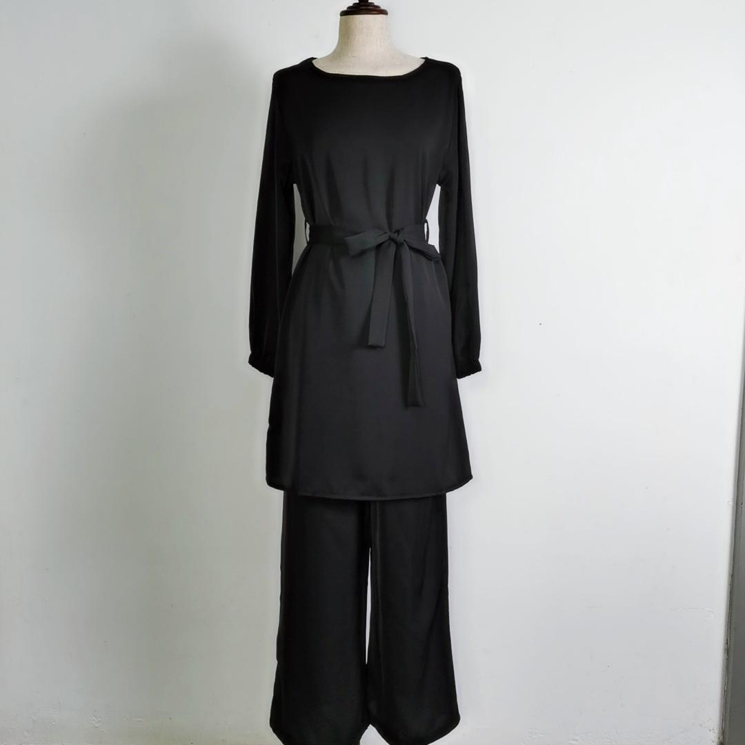 

Yiduo Duo Европейский и американский модный однотонный комплект-двойка 21028 M чёрный