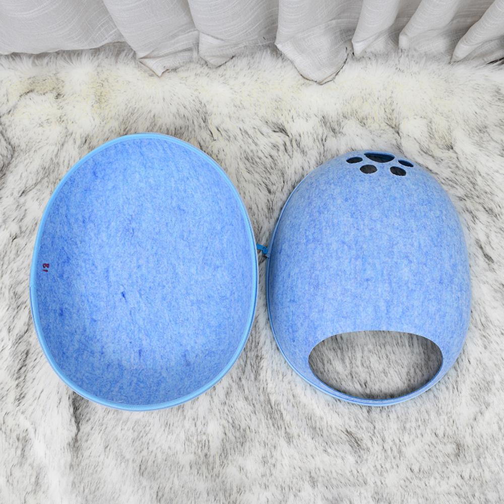 Semi Enclosed Felt Cat Nest Detachable Breathable Eggshell Pet House for Cats Gotas Mascotas Home Autumn Spring Puppy Cat Beds