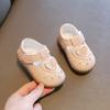 Spring and summer baby girl sandals 0-2 years old soft-soled non-slip baby princess shoes breathable leather shoes toddler shoes hole shoes