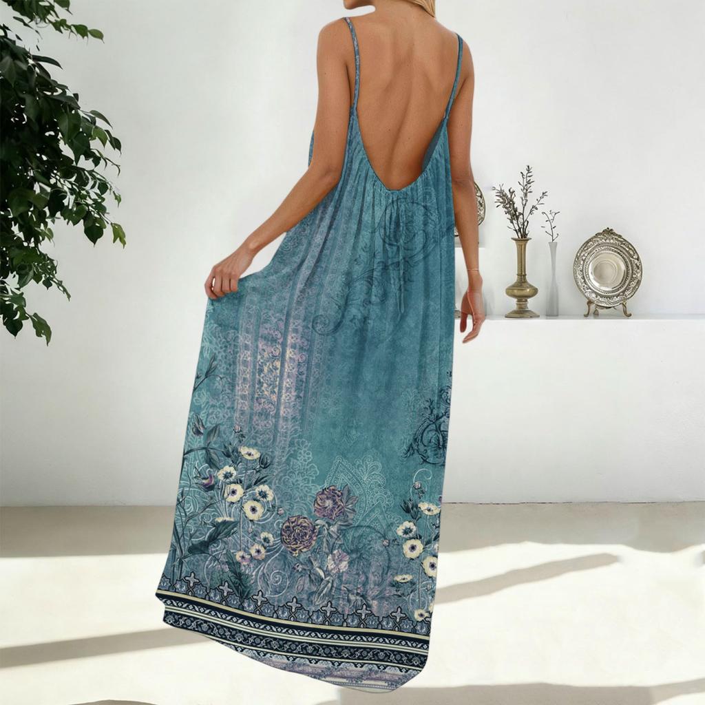 Women's Casual, Fashionable And Retro Printed Dress
