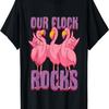 Our Flock Rocks Funny Flamingo Family Vacation Matching T-Shirt