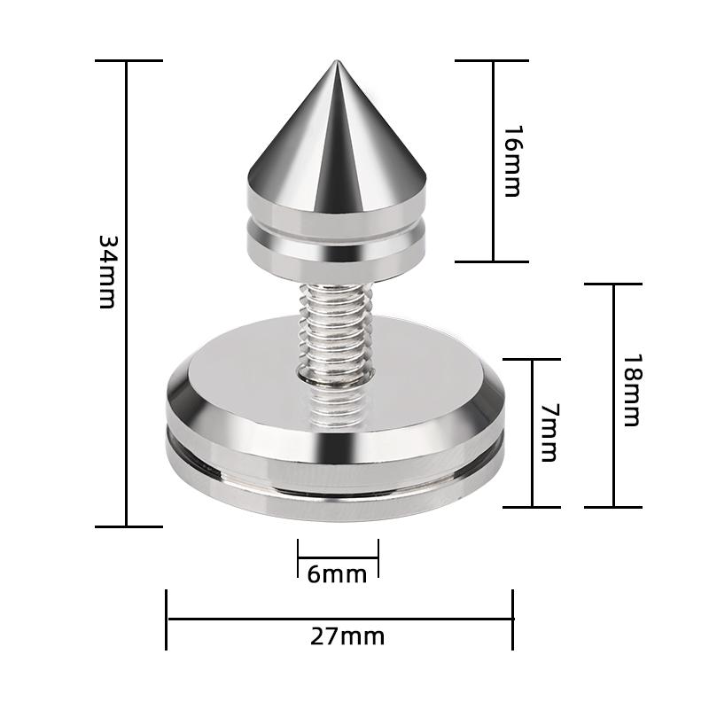 Hi-End Rhodium Plated Pure Copper Speaker Spikes, Shock Absorber Audio Feet Pegs Vibration Damping Stand For Speaker Amplifier CD Player Equipment