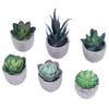 6 Pcs Artifical  Succulents  Potted  Plants Realistic Simulation Plants Practical Home Office Desk Ornaments For Indoor Outdoor Decoration