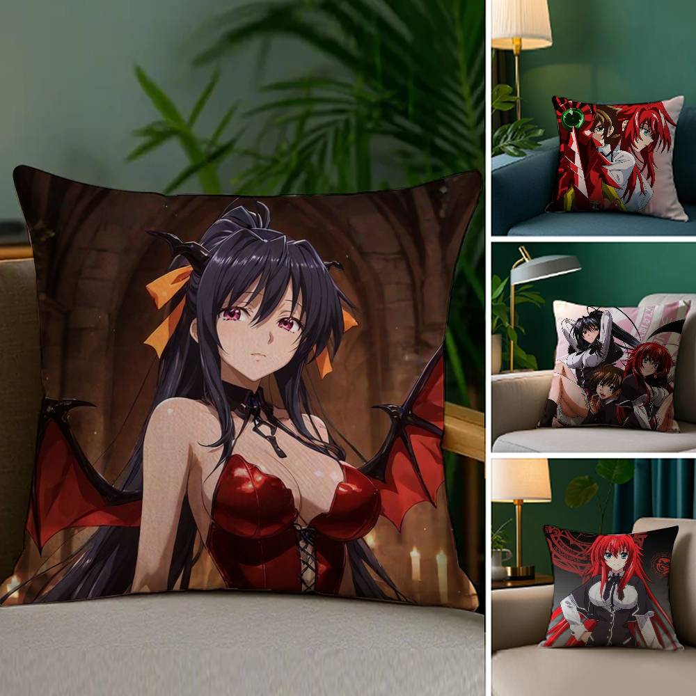 HHigh School DxD Pillow Case Plush Fabric Soft Double Sided Print Sofa Cushion Cover Throw Pillow Covers