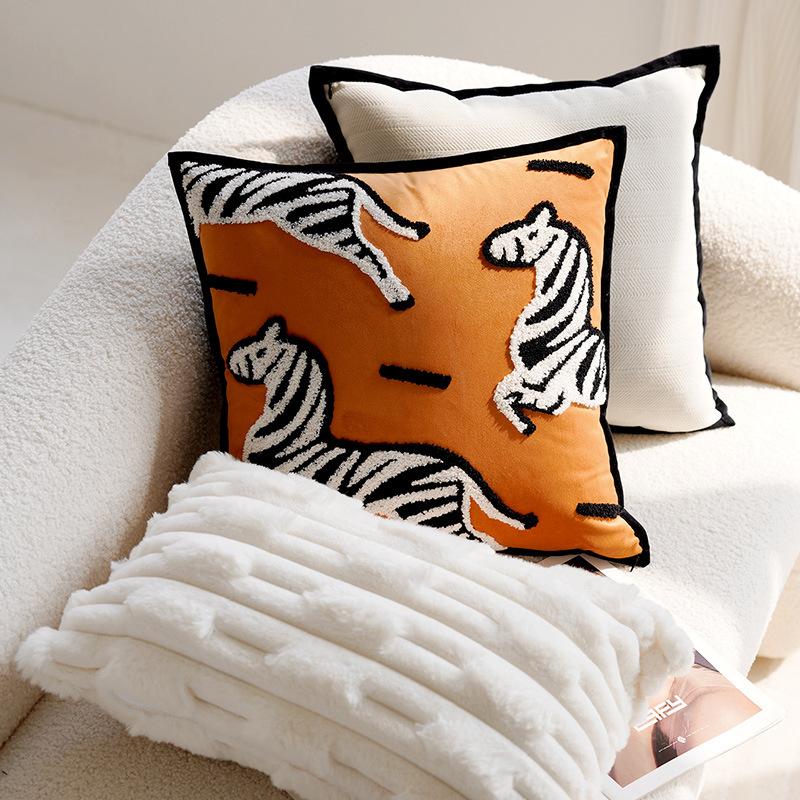 Kissenhülle 45x45 Schwarz Weiß Farbe Kissen Dekorative Kissenhülle für Sofakissen Luxus Dekoration Zuhause