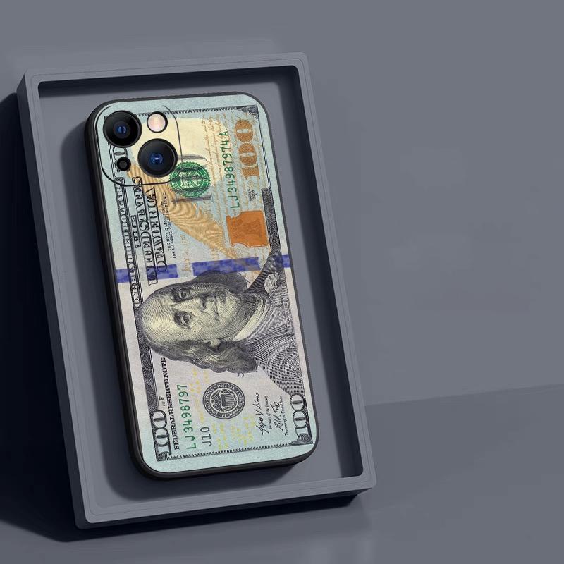 

Creative USD Cash Pattern Phone Case for iPhone 17 16 15 14 13 12 11 Pro Max Mini SE 7 8 Plus Air Shockproof Soft Cover Fundas iPhone 14