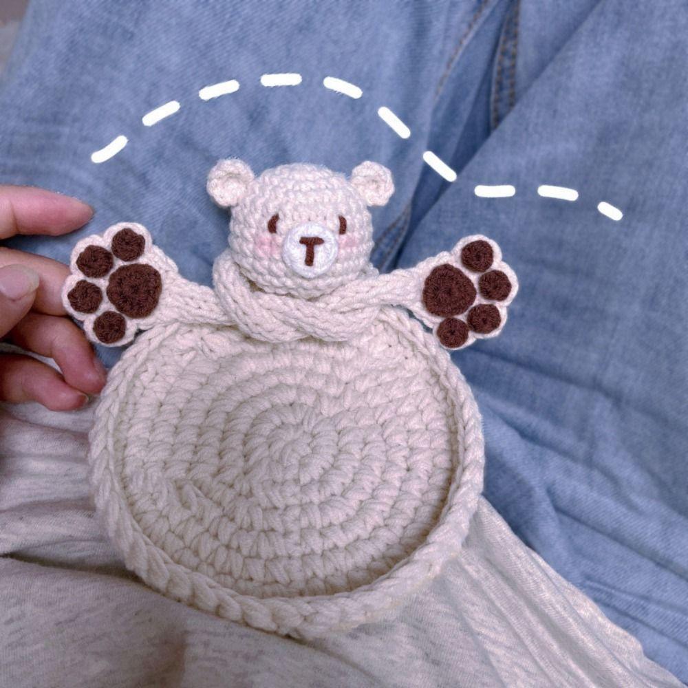 Heat-resistant Duck Crochet Coasters Table Protection Handmade Animal Cup Mat Reusable Absorbent Woven Water Cup Pad Tabletop