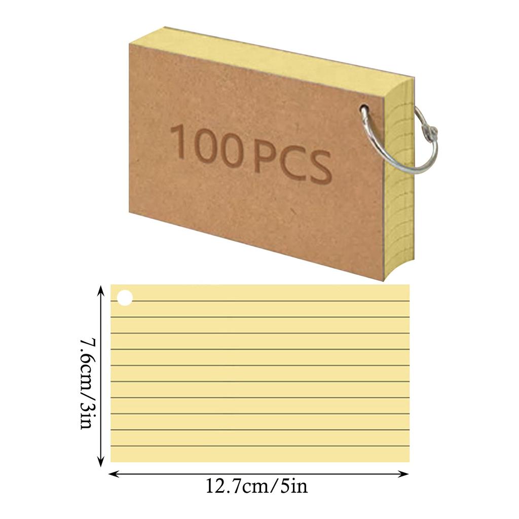 Lined Colored Index Cards Memo Pad Blank Flashcards Notepad Pre Hole PUnched Office Supplies Portable Pocket Notebooks Learning