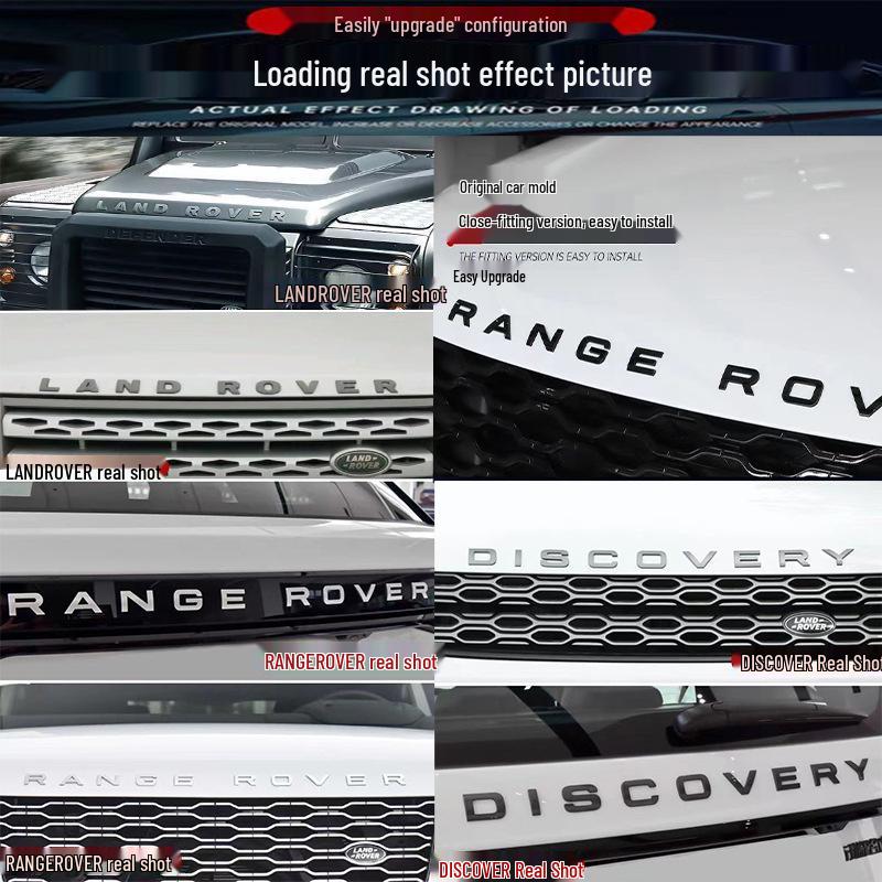 RANGE ROVER Hood and Sport Logo Stickers - Front & Rear, Aurora Design