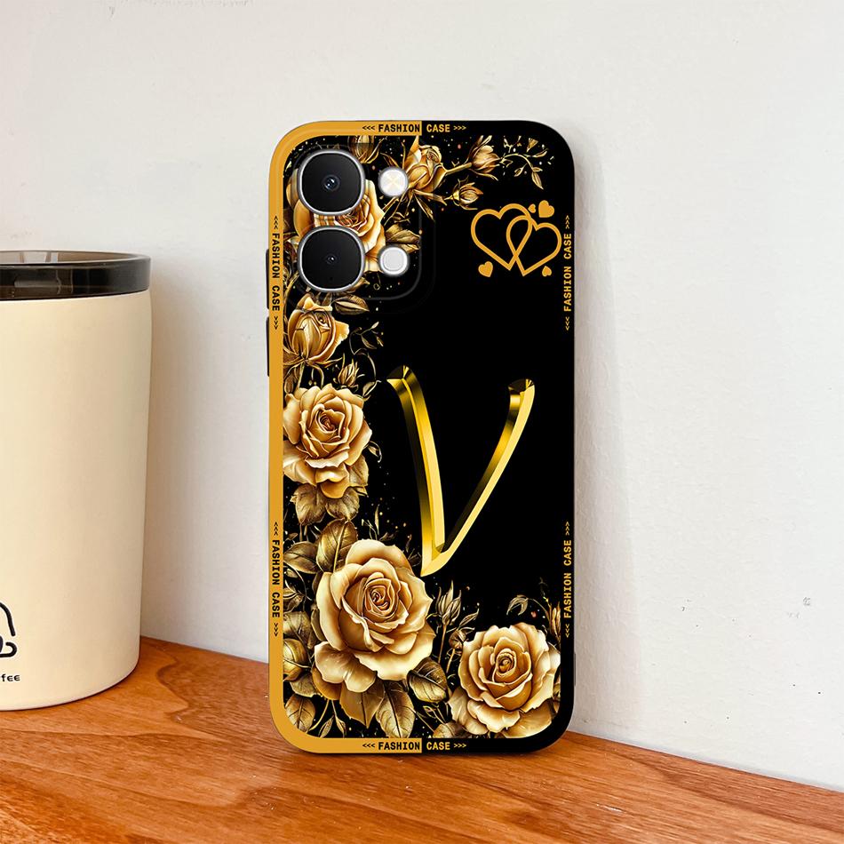 For Vivo Y500i / Y31D Phone Case Couple Letters Shockproof Full Coverage Funda For Vivo Y 31d Y 500i Soft Liquid Silicone Cover