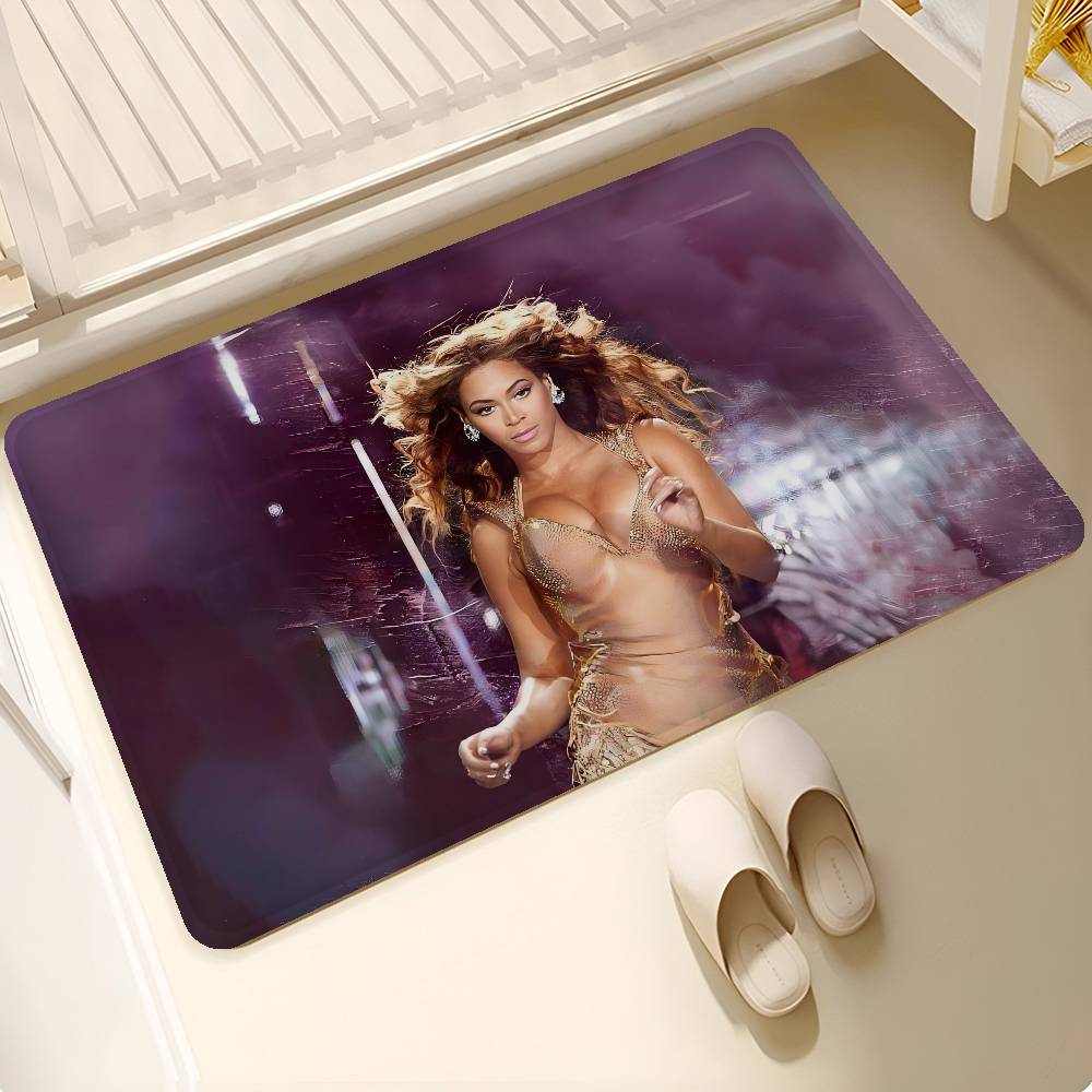 B-Beyonce Singer Bathroom Mat Anti-slip Absorb Water Long Strip Cushion Bedroon Mat Welcome Doormat