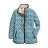 Women's Floral Print Stand Up Collar Pleated Cotton Long Sleeved Button Cotton Jacket