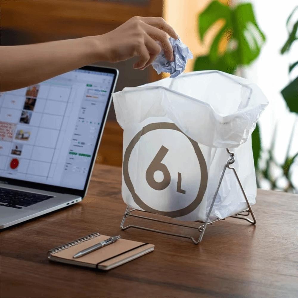 Portable Garbage Bag Rack Foldable Kitchen Sink Strainer Trash Bag Holder  For Food Waste