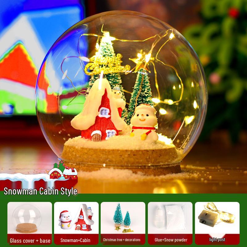 Handmade DIY Santa Claus Snow Globe Christmas Tree Ornament