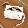 Quilted Dot Makeup Bag for Women Girl Small Large Lipstick Brush Cosmetic Pouch Case Portable Mini Wallet Coin Purse Bags