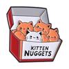 Creative Kitten Food Enamel Pins Custom KITTEN NUGGETS Brooches Lapel Badges Clothes Animal Jewelry Gift for Friends
