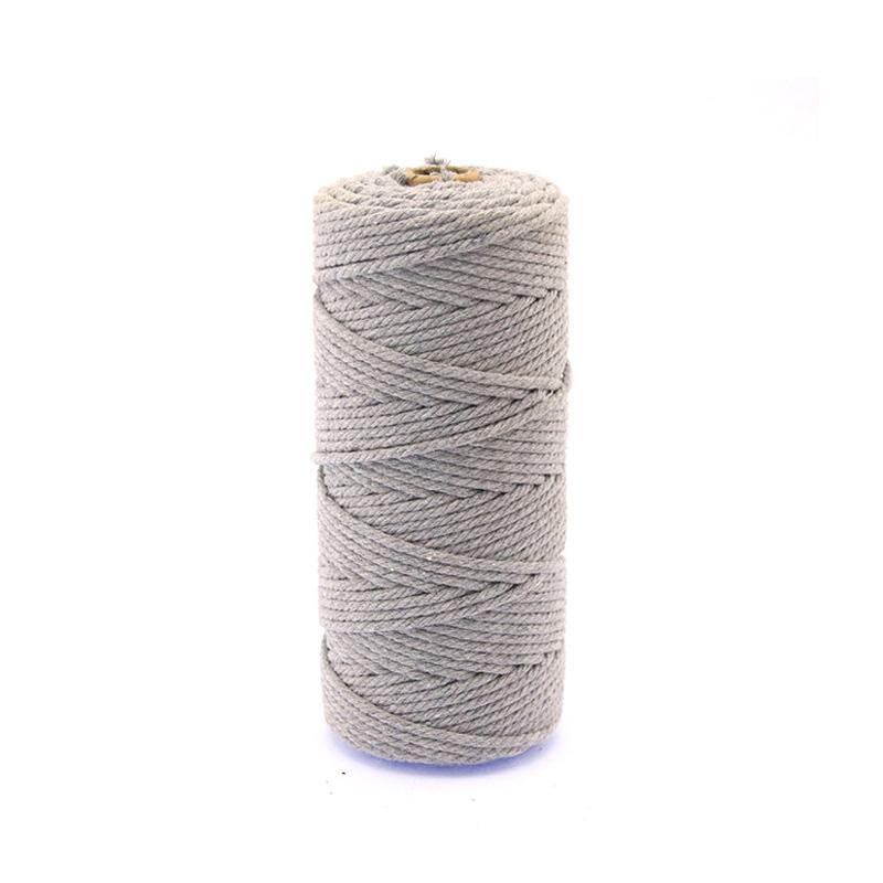 100M/Rouleau Fourniture Décoration Maison Corde Coton Macramé Colorée Tricotée à la Main 3mm Projets DIY Emballage Cadeau Naturel